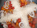 Arroz meloso con calabaza y marisco
