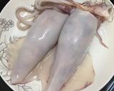 Hình bước làm 1 của món Mực ống dồn thịt chiên Thịt băm xào ngô ngọt