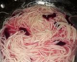 A picture of step 2 of Noodles with beetroot.