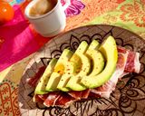 A picture of step 3 of Serrano Ham and Avocado Toast.
