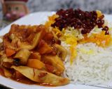 عکس مرحله 1 از دستور زرشک پلو گیاهی (قارچ صدفی)