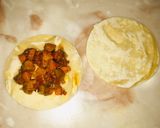 A picture of step 24 of Fateera with hotdog filling.
