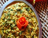 A picture of step 3 of Methi paneer (no onion garlic).