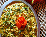 A picture of step 3 of Methi paneer (no onion garlic).