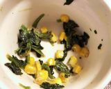 A picture of step 2 of Quick Leftover Spinach and Corn Omelet for Bento.