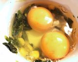 A picture of step 3 of Quick Leftover Spinach and Corn Omelet for Bento.