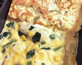 A picture of step 6 of Quick Leftover Spinach and Corn Omelet for Bento.