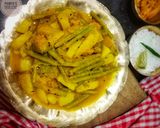 কুমড়ো আলু দিয়ে সজনে ডাঁটার তরকারি(Kumro aloo diye sajne datar torkari recipe in Bengali) রেসিপি ধাপ - 5 ছবি