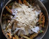 A picture of step 3 of Crispy bhindi.