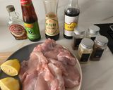 Foto del paso 1 de la receta: Pollo marinado oriental a la barbacoa con espinacas a la crema y arándanos!!!!