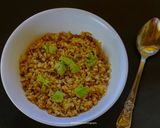A picture of step 5 of Kothamalli Aval Upma / Coriander Poha.
