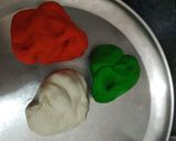 A picture of step 1 of Tricolour meetha paratha with meetha sauce.