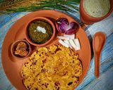 A picture of step 13 of Sarson da saag aur makki di roti.