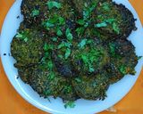 A picture of step 5 of Arvi (colocasia) leaves Dhokla/Patra.