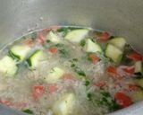 A picture of step 2 of Rice Chicken vegetable soup.