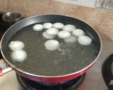 A picture of step 14 of Paneer Rasmalai.