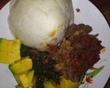 A picture of step 5 of Ugali with beef stew#4 week challenge #authormarathon.