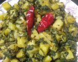 आलू पालक की सब्जी रेसिपी चरण 2 फोटो