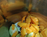 A picture of step 1 of Mango Cucumber Shake.