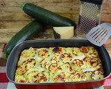 Foto del paso 3 de la receta: Calabacín con merluza y gambas y crema de queso manchego