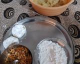 A picture of step 1 of Tikki chole chaat.