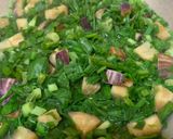 A picture of step 1 of Pyaz ka Saag (spring onion) Tarkari.