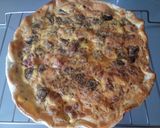 A picture of step 4 of Torta salata - pancetta, mushroom and pecorino pie.