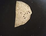 A picture of step 1 of Papad chat.