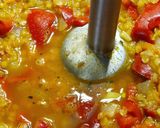 Vöröslencse- krémleves paprikával (vegán) recept fázis 3 fotója