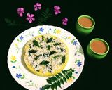 A picture of step 8 of Khaman Dhokla.