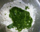 A picture of step 1 of Palak Puri with Dam aloo.
