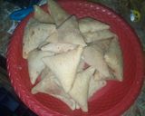 A picture of step 3 of Samosa + dalgona coffee.
