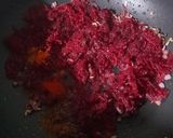 A picture of step 5 of Beetroot Pulao.