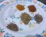 A picture of step 1 of Molli paratha filling.