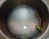 A picture of step 1 of Butterfly pea flower masala tea (gokarna or aparajita).