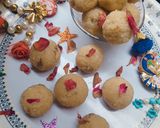 A picture of step 6 of Panchdhari ladoos.