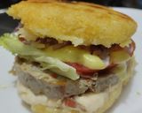 Foto del paso 14 de la receta: Arepa rellena de fiambre de pollo casero🫓🥙🥯