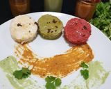 A picture of step 5 of Colorful Idli.