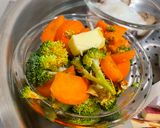 (奶素)【快速蒸籠料理】香菇芝味炸豆腐、牛油雙蔬、牛油蕃薯條的食譜步驟5照片