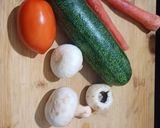 A picture of step 1 of Stir fry veggies.