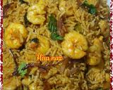 A picture of step 6 of Prawns biryani.