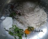 A picture of step 1 of Bajra-Raddish paratha.
