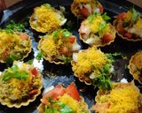 A picture of step 4 of American corn poori chat.