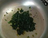 A picture of step 3 of Kochu Pata Chingri.