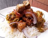 Foto del paso 10 de la receta: Cubos de berenjena🍆 dorados en salsa bbq🥕🍯 de zanahoria🍚