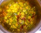 A picture of step 1 of Okra and egusi soup.