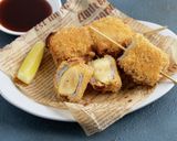 A picture of step 16 of Apple and Pork Belly Skewer Katsu.