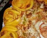 A picture of step 20 of Chicken Malai boti creamy floral pizza in pateela.