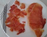 Foto del paso 6 de la receta Ensalada templada de navajas en fritura con jamón