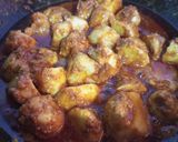 A picture of step 6 of Arbi masala curry.